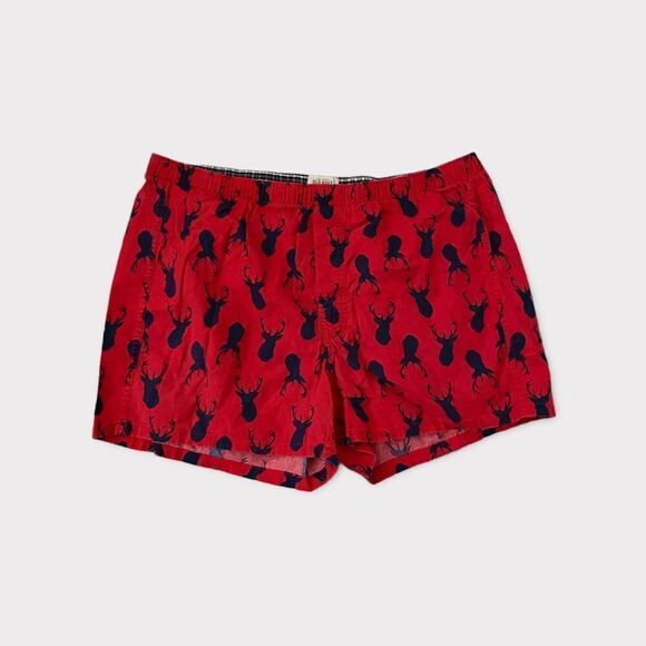 Old Navy Antler Red Christmas Cabin Boxer Brief Shorts - Picture 2 of 4
